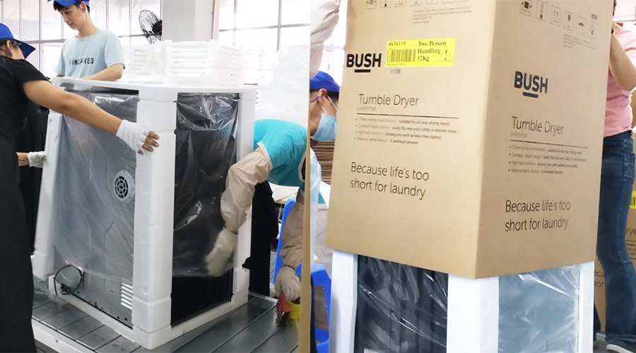 凝心聚力快速高完成出口滾筒衣服烘干機封箱打包 凝心聚力快速高完成出口滾筒衣服烘干機封箱打包