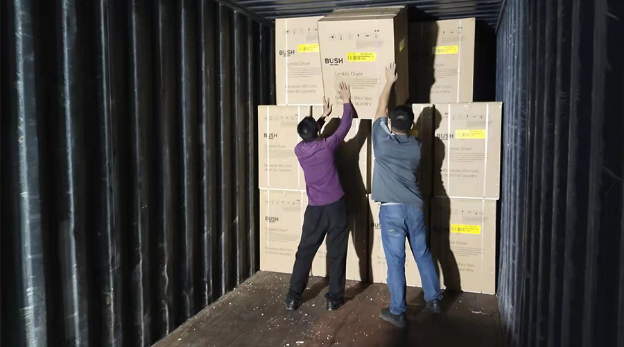 挑燈夜戰,順利完成客戶Argos的滾筒干衣機出貨 挑燈夜戰,順利完成客戶Argos的滾筒干衣機出貨