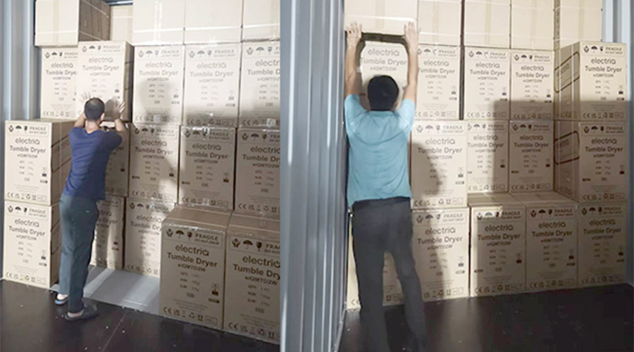 講效率!快速完成英國客戶Electriq衣物烘干機裝柜出貨任務 講效率!快速完成英國客戶Electriq衣物烘干機裝柜出貨任務