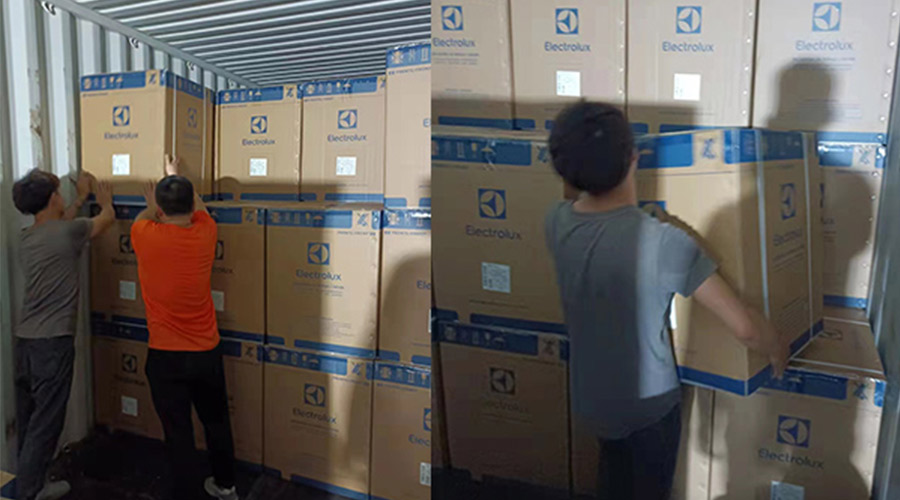 金環電器工作人員齊心協力完成伊萊克斯客戶的干衣機裝柜 金環電器工作人員齊心協力完成伊萊克斯客戶的干衣機裝柜